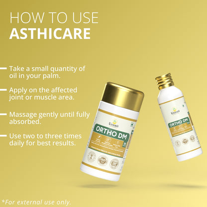 Ortho DM Asthicare Oil with Nilgiri, Gandhpura, Guggul, Nirgundi & Wintergreen – Ayurvedic Joint Pain Relief & Mobility Support