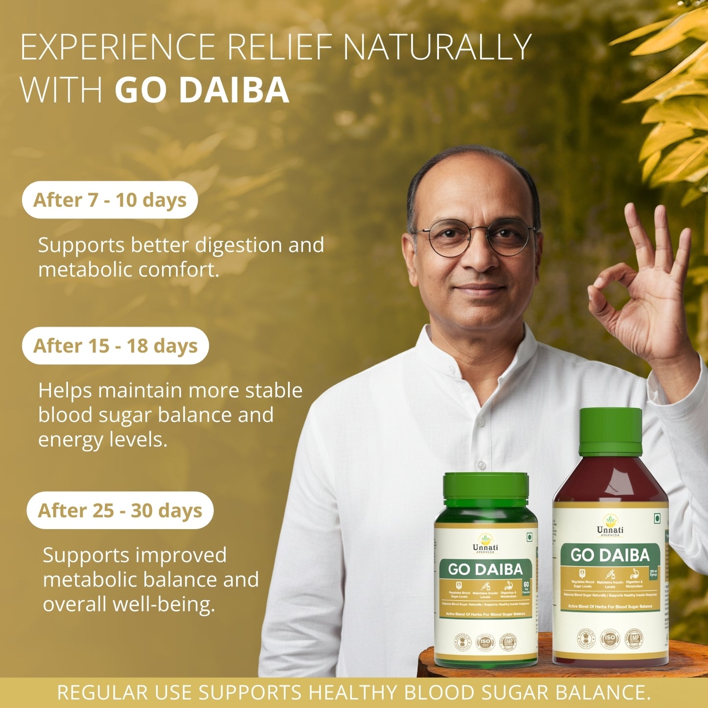 Go Diaba: Ayurvedic Medicine to Control Diabetes & Blood Sugar Levels (Ministry of Ayush Approved)