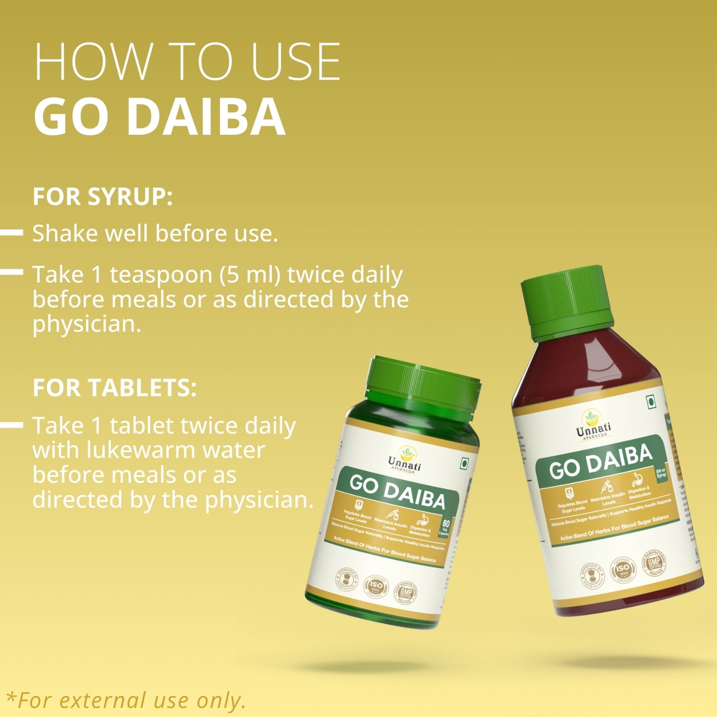 Go Diaba: Ayurvedic Medicine to Control Diabetes & Blood Sugar Levels (Ministry of Ayush Approved)