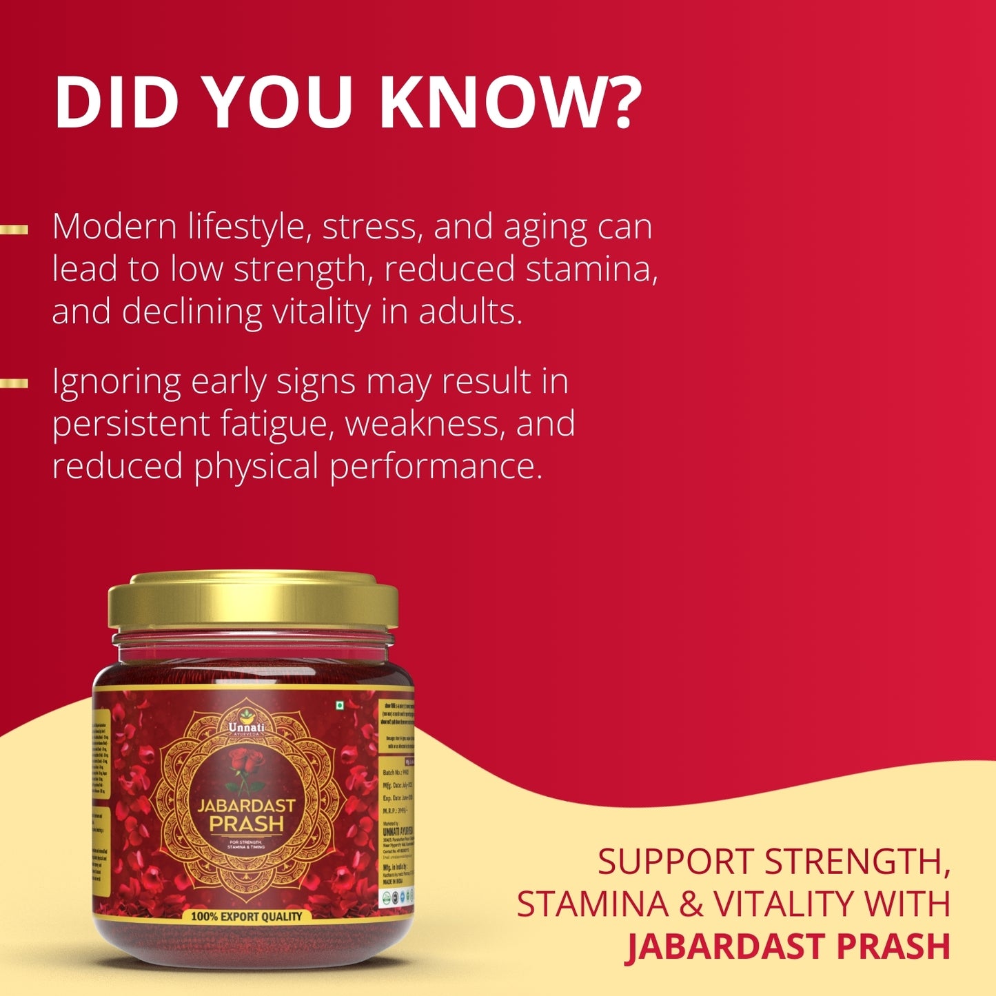 Unnati Ayurveda Jabardast Prash for Strength, Stamina & Vitality – Herbal Ayurvedic Formula