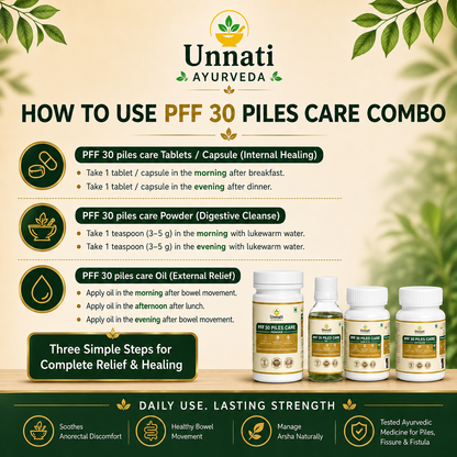 PFF30 Piles Care Kit: Ayurvedic Medicine for Piles, Fissure & Fistula (Ministry of Ayush Approved)