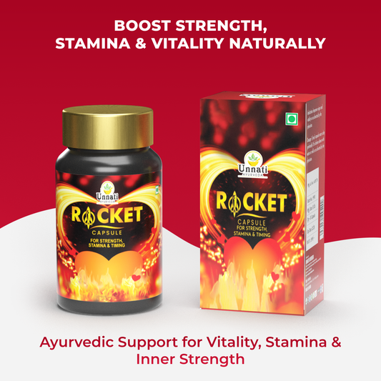 Rocket Capsules: Ayurvedic Medicine for Strength, Stamina, Timing & Performance in Men (Ministry of Ayush Approved)