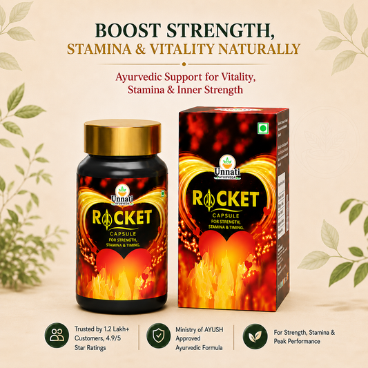 Rocket Capsules: Ayurvedic Medicine for Strength, Stamina, Timing & Performance in Men (Ministry of Ayush Approved)